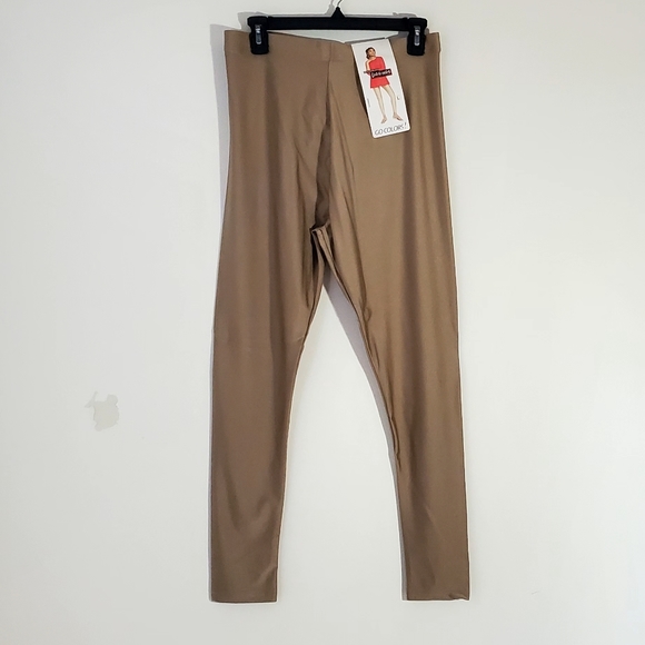 NWT Go Colors Gold Shimmer Leggings - Picture 4 of 13